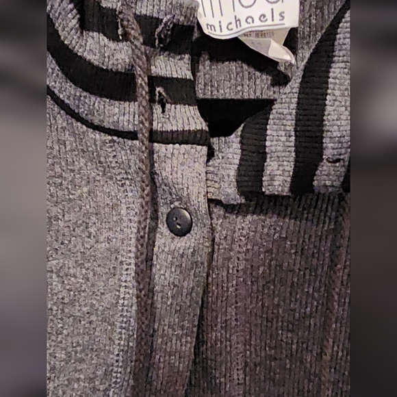 VINTAGE Linda Michael's Women's Button Down Cardigan Size 3X Gray/Black - Picture 4 of 7